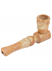 Stone Pipe 5 with turned mouthpiece and pipe bowl