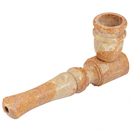 Stone Pipe 5 with turned mouthpiece and pipe bowl