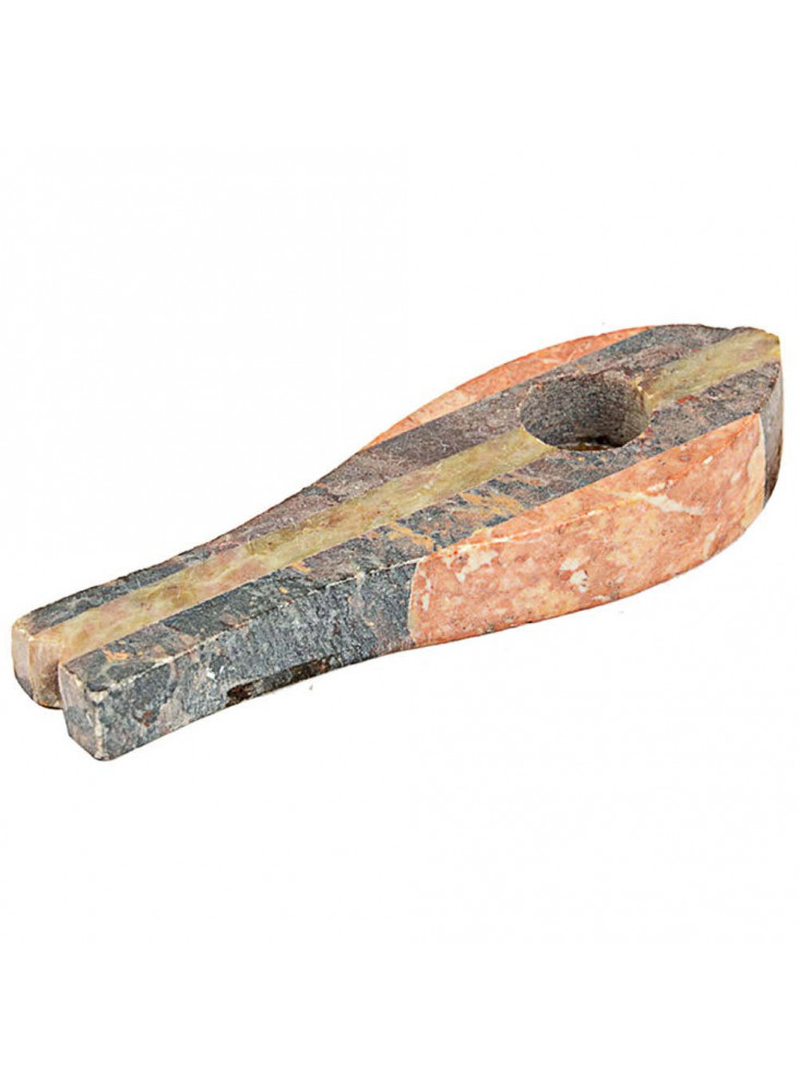 Soapstone Pipe in fish shape composed of two colors
