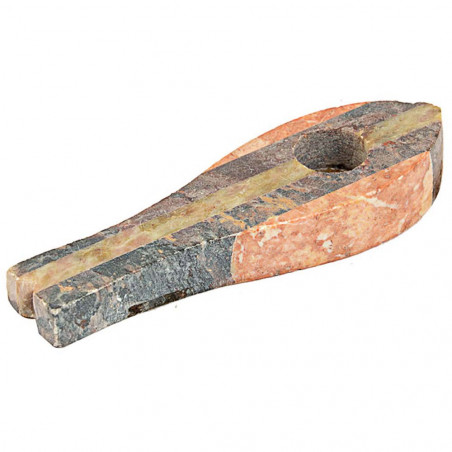 Soapstone Pipe in fish shape composed of two colors
