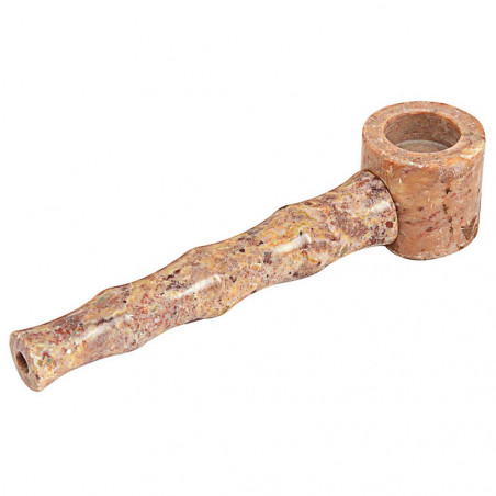 Stone Pipe 11 with turned mouthpiece and pipe bowl