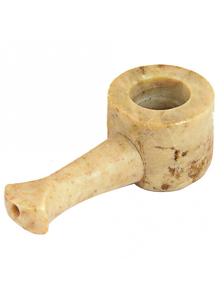 Stone Pipe 15 - Classic shape with mouthpiece and pipe bowl