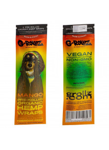 G-Rollz organic hemp wraps - mango - single pack (front and back)