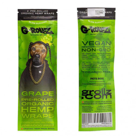 G-Rollz Organic hemp wraps - grape - single pack (front and back)