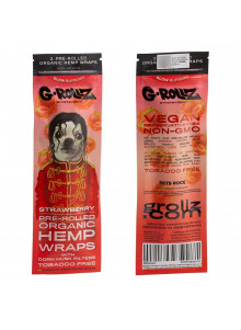 G-Rollz Organic hemp wraps - strawberry - single pack (front and back)