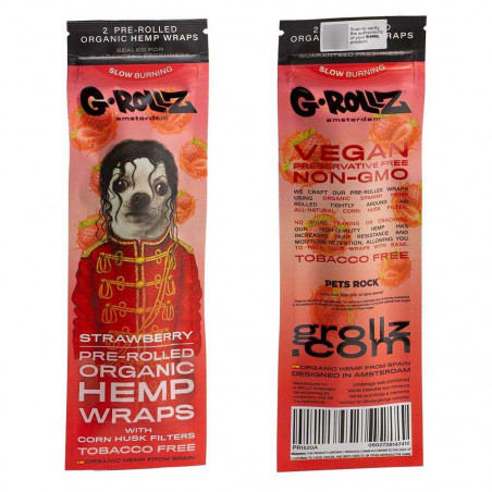 G-Rollz Organic hemp wraps - strawberry - single pack (front and back)