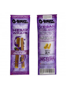 G-Rollz Organic hemp wraps - Purple Grape - single pack (front and back)