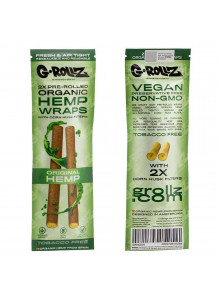 G-Rollz Organic hemp wraps - Organic Hemp - single pack (front and back)