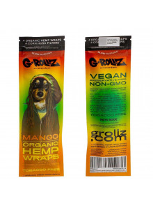 G-Rollz Organic hemp wraps - Mango - Single pack (front and back)