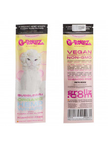 G-Rollz Organic Hemp Wraps + Tips - Bubble Gum - Einzelpackung (Vorder- und Rückseite)