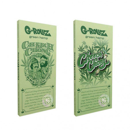 G-Rollz Cheech & Chong Set KS Organic Green Hemp + Tips + Tray - Artworks