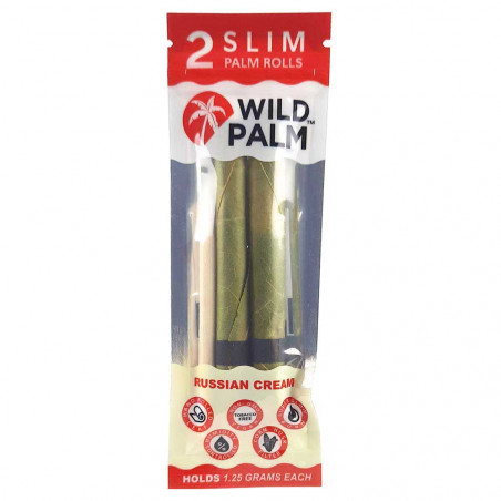 Wild Palm Slim Russian Cream - Zwei Cordia Rolls und ein Stopfstab pro Packung