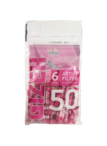 GIZEH activated charcoal filters Pink (50pcs Bag)