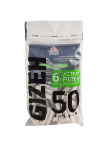 GIZEH Black Active Filter 6mm Bag - 50 Pieces